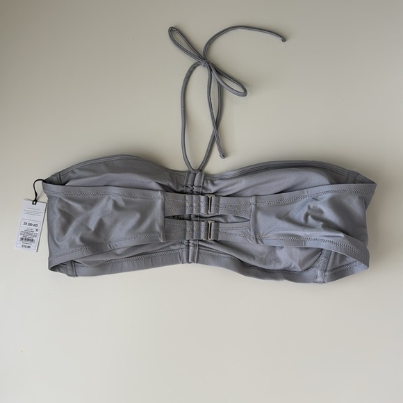 Shade & Shore Gray Ruched Bandeau Bikini Top|High-Waisted Bikini Bottom 2X. NWT - Picture 10 of 15